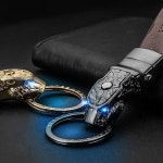 가죽키링 키홀더 HONEST 블루라이팅 소가죽 KEY CHAIN