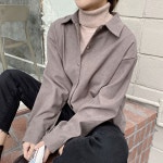 데일리 여성 캐주얼 4컬러 코듀로이 긴팔 셔츠 남방