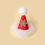 크리스마스 미니 산타모자 머리핀 악세사리 눈꽃모자