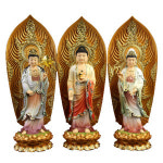 불교용품 서방삼성 대세지보살 아미타불 관음보살 불상 3종세트