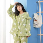 양떼목장 잠옷 세트 그린 L 코튼 파자마 봄