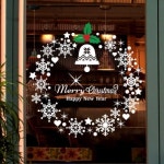 눈꽃리스 성탄절 유리장식스티커 인테리어시트지