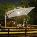태양광 LED 사각 파라솔