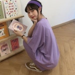 옷자락 여자 봄여름 컬러 라운드 반팔티셔츠