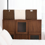 홈앤하우스 홈앤하우스 라탄 패턴 사각 바스켓 접이식