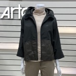 ARTE 양가죽 배색 반후드카라 숏 점퍼 DNCCLM070