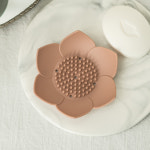 국산 실리콘 플라워 화장실 비누받침 거치대 비누곽 플라워 카키