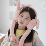 겨울 외출 방한 보온 아동 어른 움직이는 토끼 귀마개