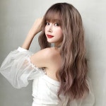 물결펌 긴머리 통가발 애쉬핑크