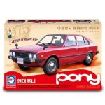 아카데미과학 1 24 현대자동차 포니 프라모델 피규어포함 수집품