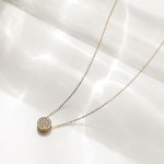 제이로렌 14K 골드 행운의 큐빅 코인목걸이 G0181