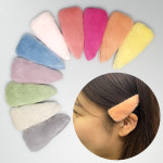 믹스컬러 삼각 밍크 퍼 똑딱핀 5P 머리핀 똑딱핀 옆머