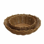 PP라탄 원형바구니 바닥막힘 상추바구니 야채통 소