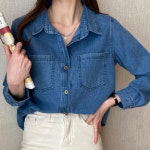 허그허그 피어 레트로 데님 셔츠 자켓