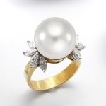 남양 진주 반지 13미리 다이아세팅 J6