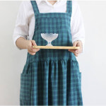 오선체크 멜빵앞치마 어린이집 단체