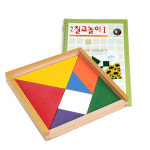 대형 칠교 교사용추천 와 교재 1권 원목퍼즐 탱그램 칠교놀이2단계 1개