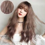 네츄럴 웨이브 펌 긴머리 통가발 가발망 가발거치대 세트