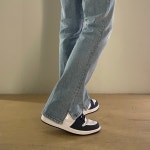 남자 연청바지 세미와이드 언발 트임 데님 청바지