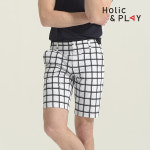 홀릭앤플레이 체크 골프반바지 HB2MPT008