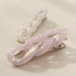 제이로렌 오로라 홀로그램 클립체인 언발 집게핀 세트 H0846