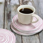 원형 세라믹 코스터 회오리 세트