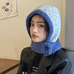 컬리 배색 니트 넥워머 바라클라바 A0071