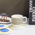 원형 세라믹 코스터 푸른 눈동자 세트