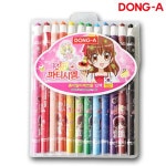 동아 12색 종이말이 색연필 여아캐릭터랜덤