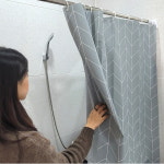 방수 헤링본 샤워커튼 욕실 인테리어 커튼 120x180 세척 WFJ8I3E