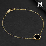 골드앤 골드앤 위드 천연오닉스 대 팔찌 옐로우골드