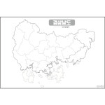 지도닷컴 지도닷컴 백지도 시군경계선 비코팅형 경상남도 중 1개