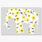 셀러허브 No7 코끼리 - 노란꽃 모던 인테리어 액자 3호