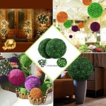 인공 화분 장식 Topiary 공 모양 분재 가짜 공장 분재 작은 나무 냄비