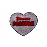 영화사 Dream forever 하트 스팽글 뽀글이 와펜