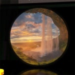 꾸밈 nr 액자45R 동화같은아이슬란드폭포 471-LED