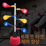 태권도 미트 발차기 킥연습 타겟 6개 스탠드 타입 훈련 스리 포