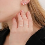 제이로렌 큐빅 직사각 스지 반지 R0614