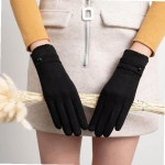 부드러운퍼 포근 여성 장갑 벨벳 레이스 디자인 터치