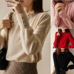 고급진 큐빅진주 반목니트