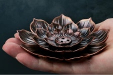 연꽃 향받침대 향꽂이 향 홀더 브론즈 피우는향