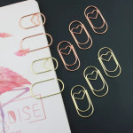 TUTU 큰 심장 종이 클립 귀여운 재미 있은 스테인리스 모양 사무 50Pcs H0599