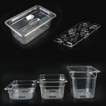 높이 4분의1 물받침 투명 PC 밧드 바트 뚜껑포함
