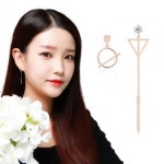 로즈골드 멀린 언발란스 드롭 귀걸이