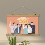 꾸밈 pk592-우드스크롤 60CmX40Cm-맥주한잔짠