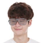 셔터쉐이드안경 큐빅블랙 셔터쉐이드안경 파티안경 코믹안경 셔터쉐이드 창살안경 레드안경 생일파티용품 노래방