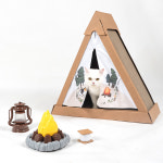 펫트리움 오두막 텐트 스크래쳐 고양이 숨숨집 하우스