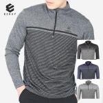 이지바이 네추럴핏 남성 부드러운 긴팔 집업 티셔츠 B02LT003M