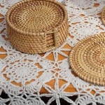 라탄 티코스터 원형 컵 받침대 세트 DD-10926