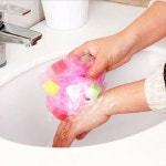 컬러 곱창 샤워볼 1P